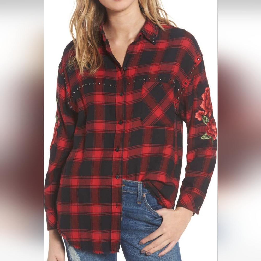 Rails Owen Cherry Patch Button Down - image 1